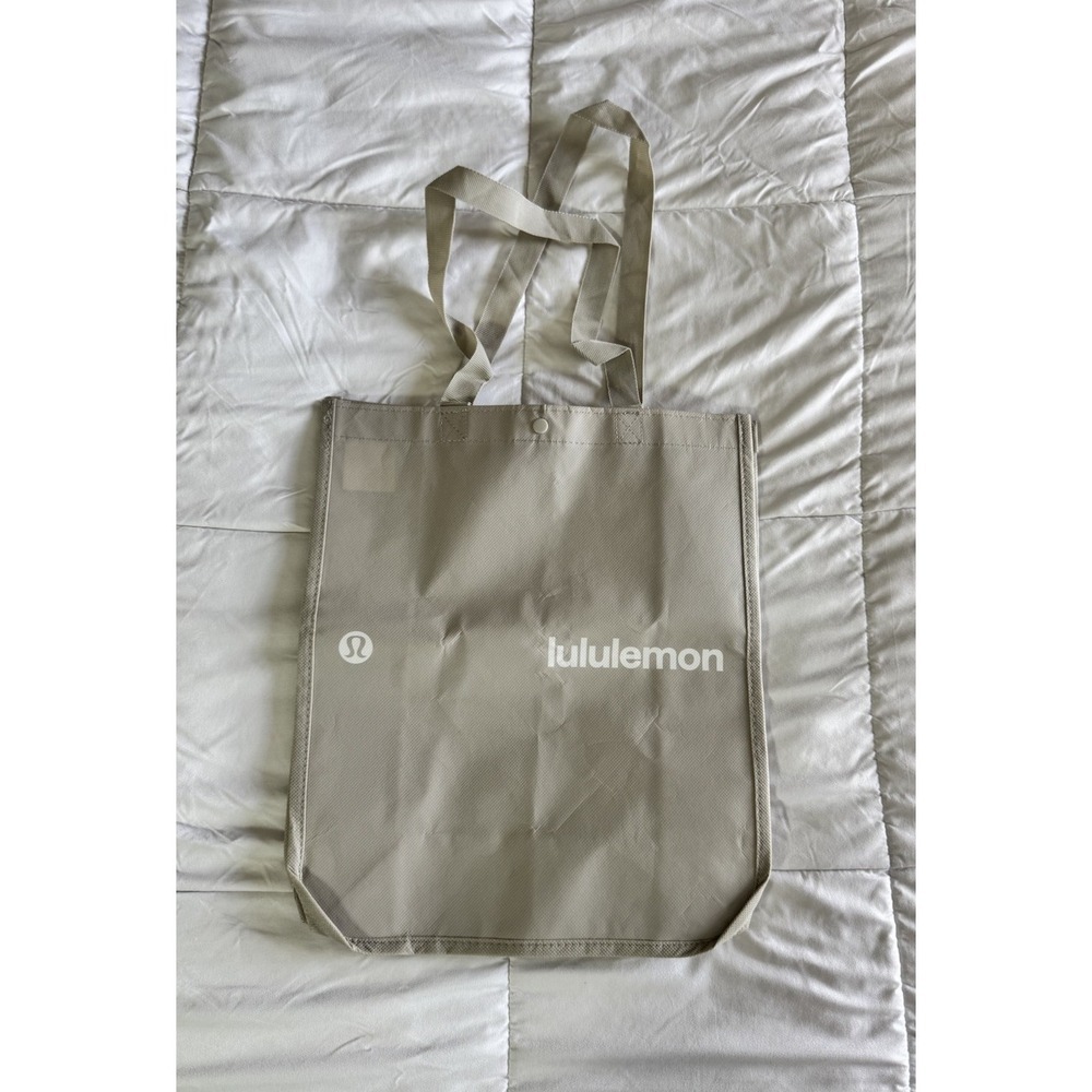 NEW Gray Lululemon Reusable Tote Shopping Bag With Logo Medium Canvas Bag